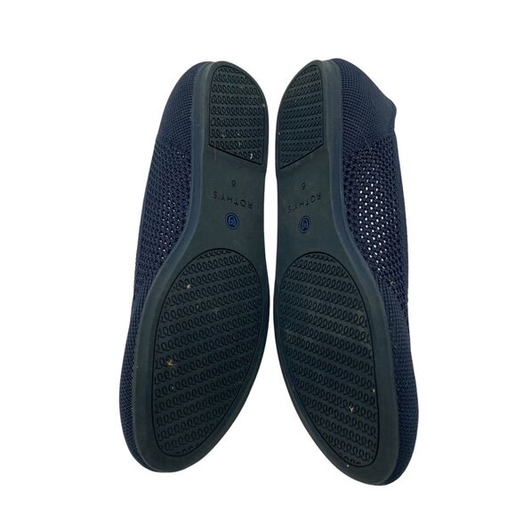 Rothys Maritime Blue Lattice Stitch Womans 6 Round Toe Ballet Flat Slip On Shoes - Picture 5 of 12